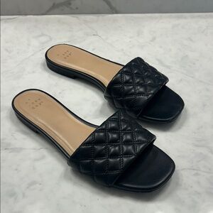 Quilted slide sandals